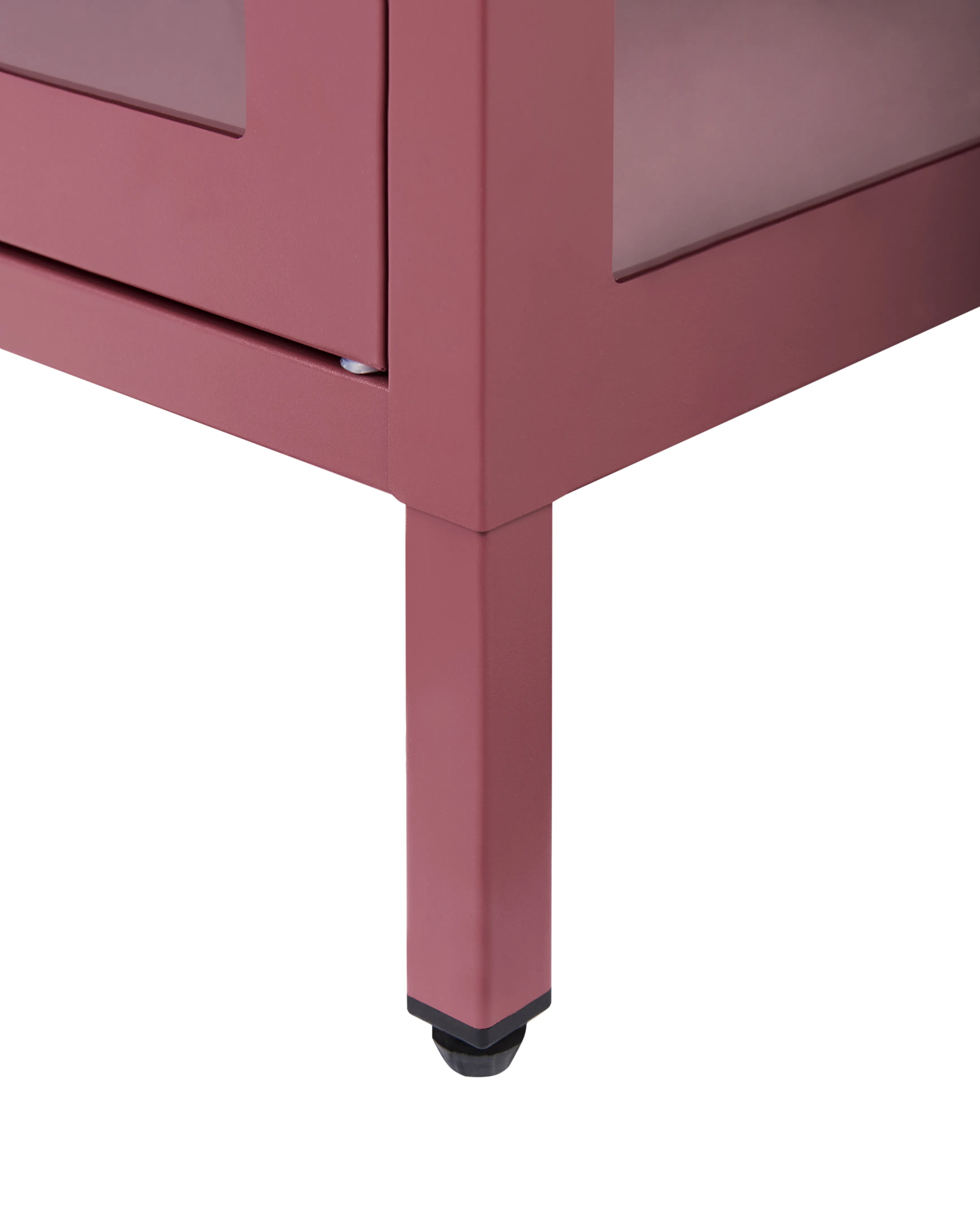 Dressoir met glazen deuren NEWPORT Metaal 115 cm Donkerrood