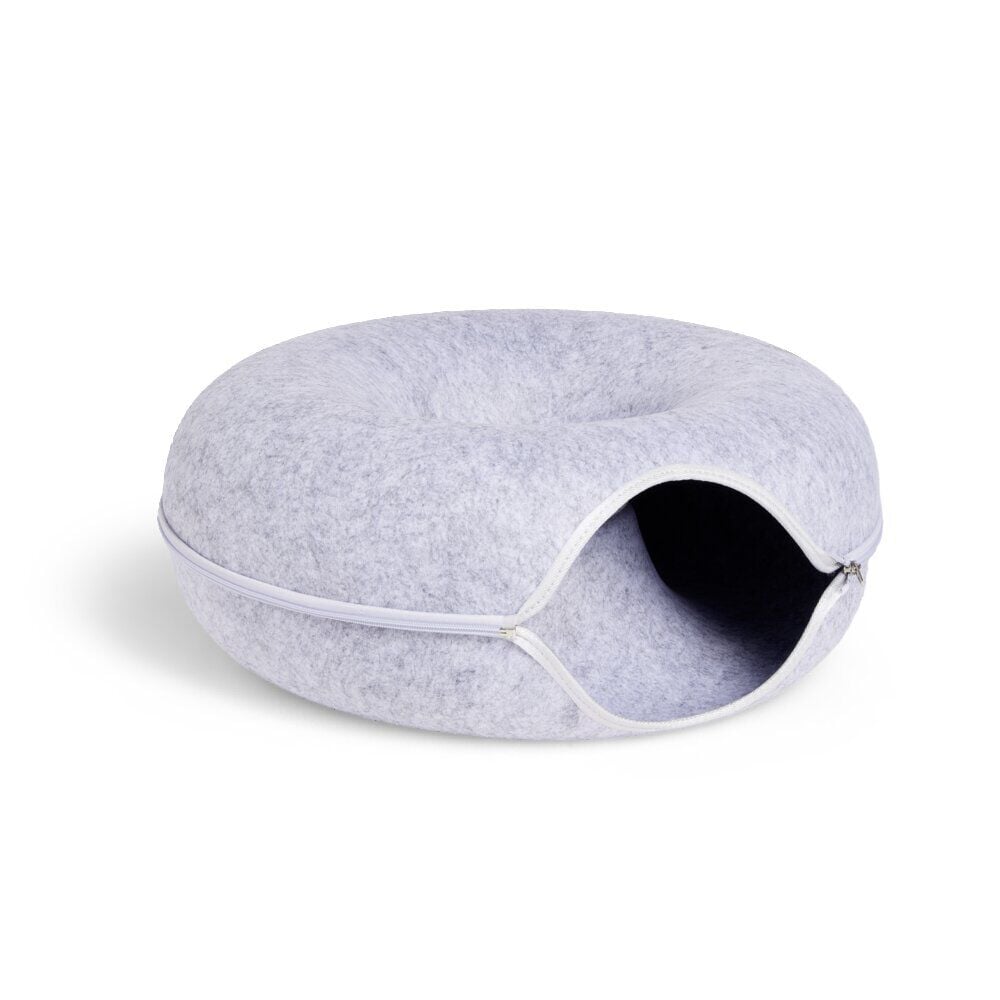 Tunnel pour chat en feutrine grise Ø50xH20cm