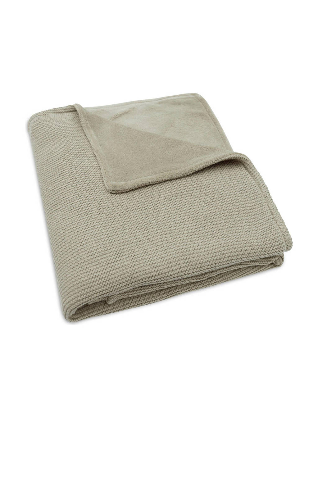 baby ledikantdeken 100x150cm Basic Knit - Olive Green/Fleece