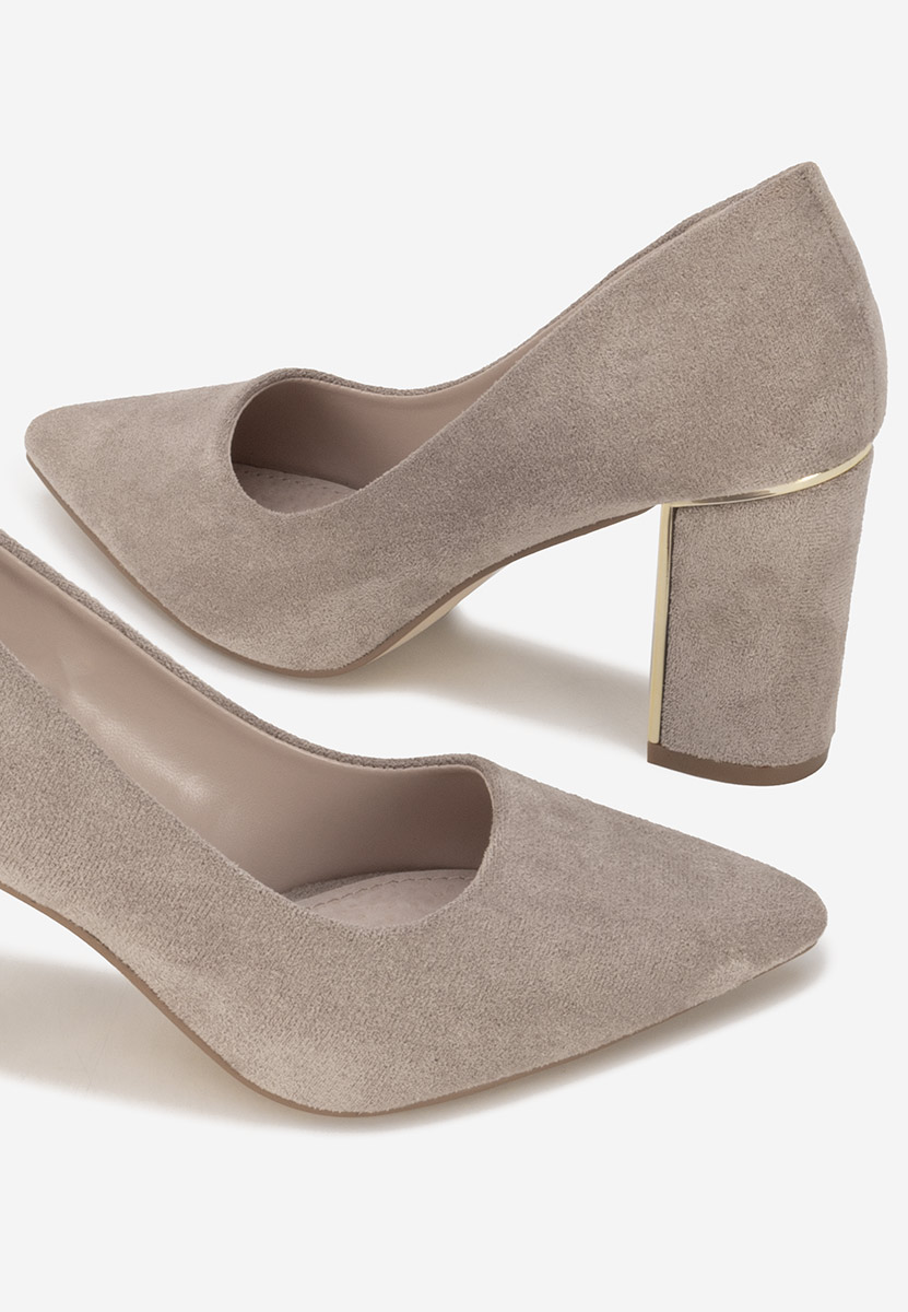 Chaussures à talon épais beige Evadoria