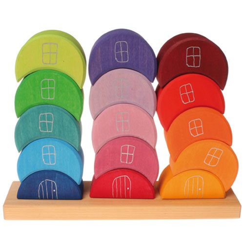 Grimm's houten stapel maanhuisjes 11035