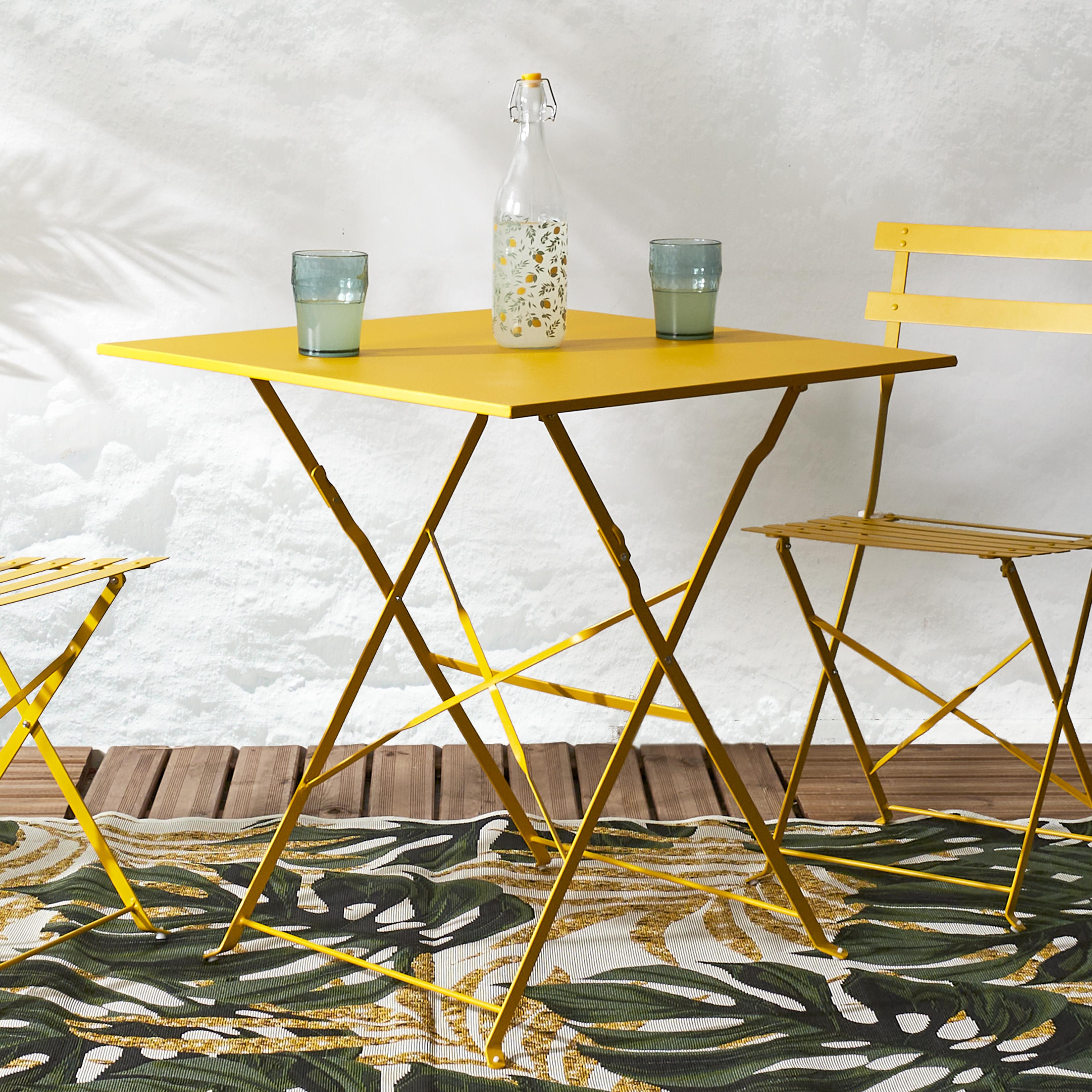 TABLE CARREE PLIANTE CAMARGUE JAUNE SOLEIL