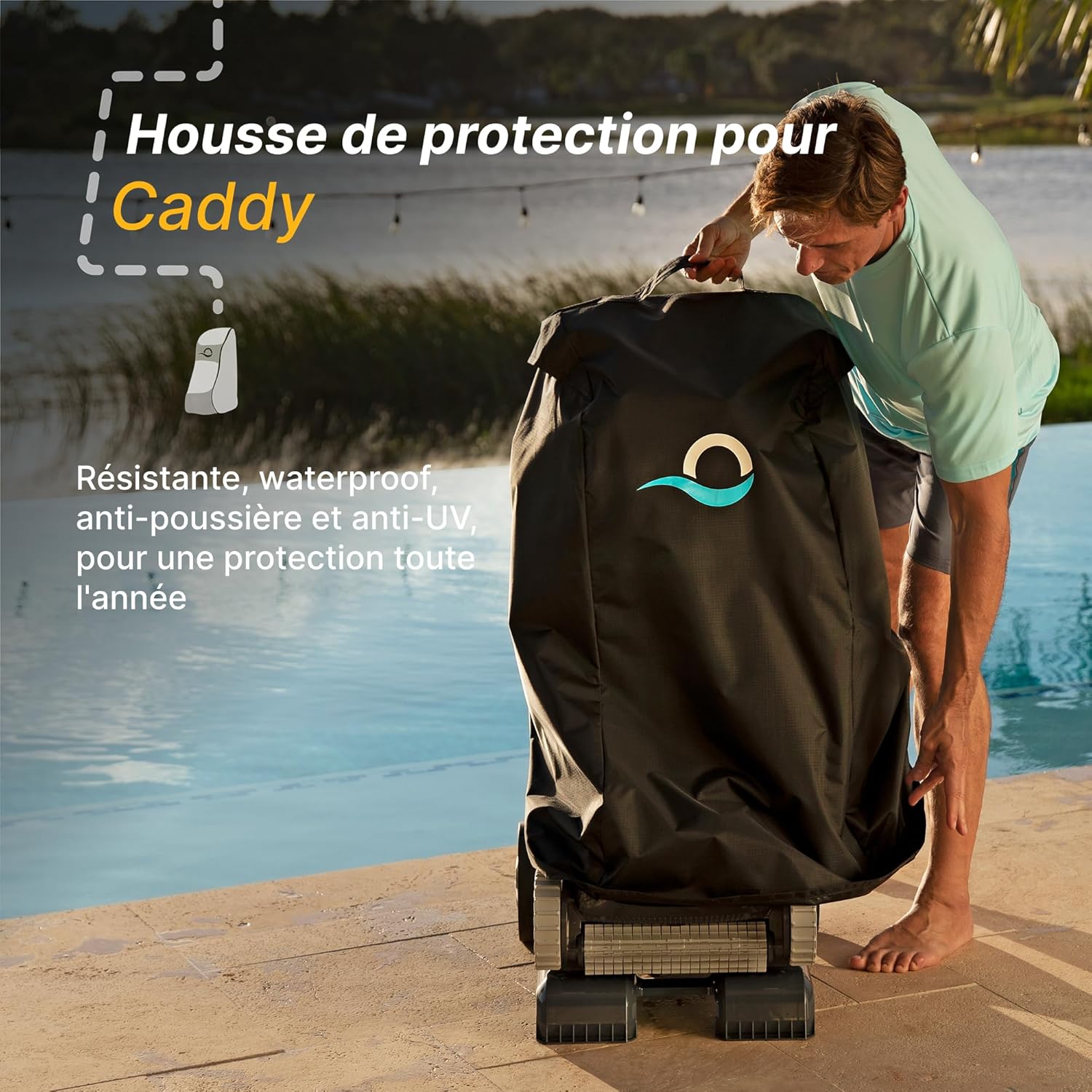 Dolphin Nautilus CC Robot Nettoyeur de Piscine électrique pour Piscine enterrée Jusqu’à 10 m avec Caddy du Transport et Housse de Protection Classique
