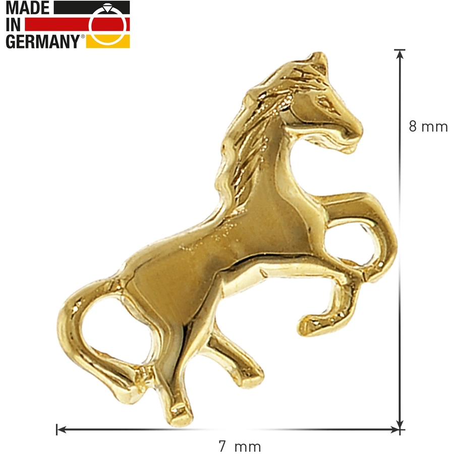 trendor Kinder-Ohrringe Gold 333 Pferde Ohrstecker gold