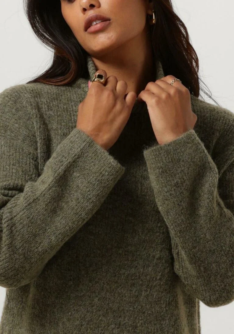 SELECTED FEMME groene selected femme midi jurk slfmaline ls knit dresshigh neck