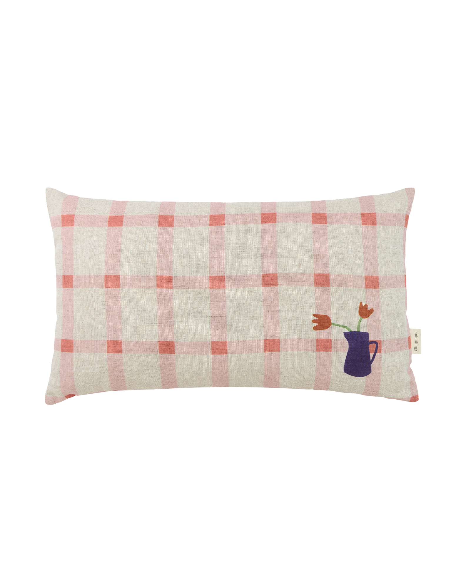 Coussin rectangulaire en lin français vibes m | Rose