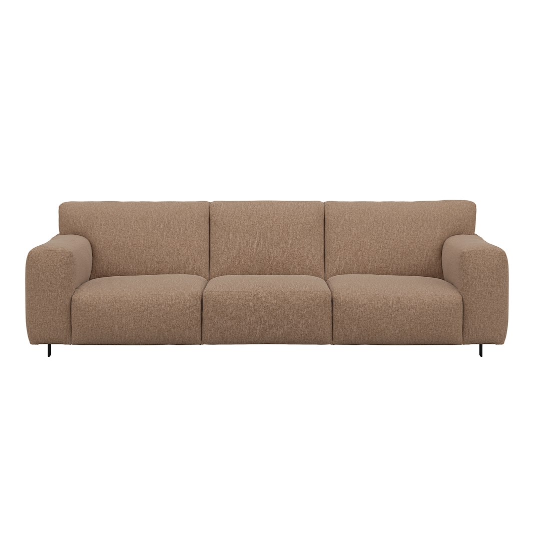 Vesta 4-seter I Tekstil Marsel Bronze, standardsøm, sort metallben 10 cm, Comfort CM