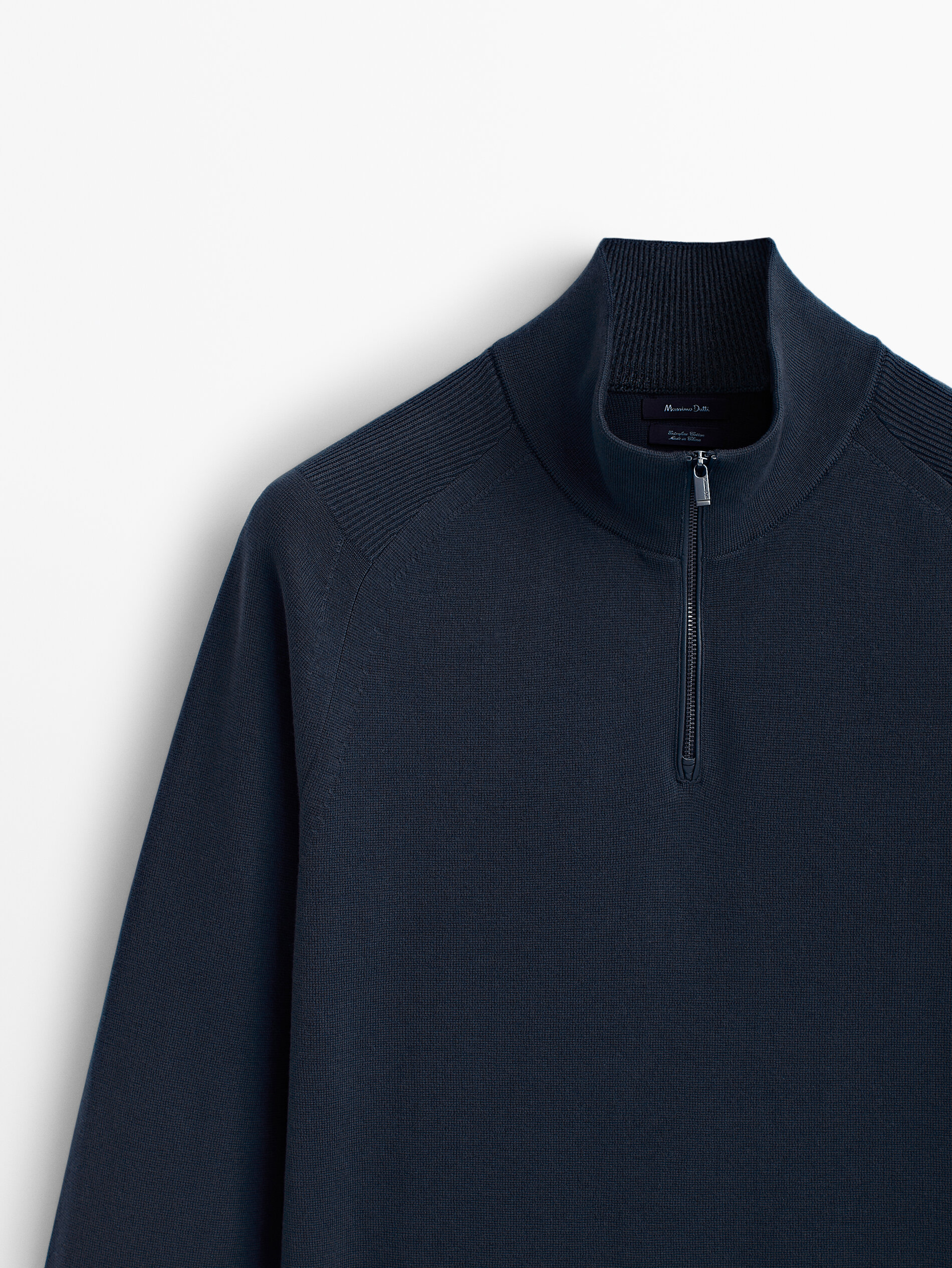 Camisa cuello mock cremallera - AZUL MARINO