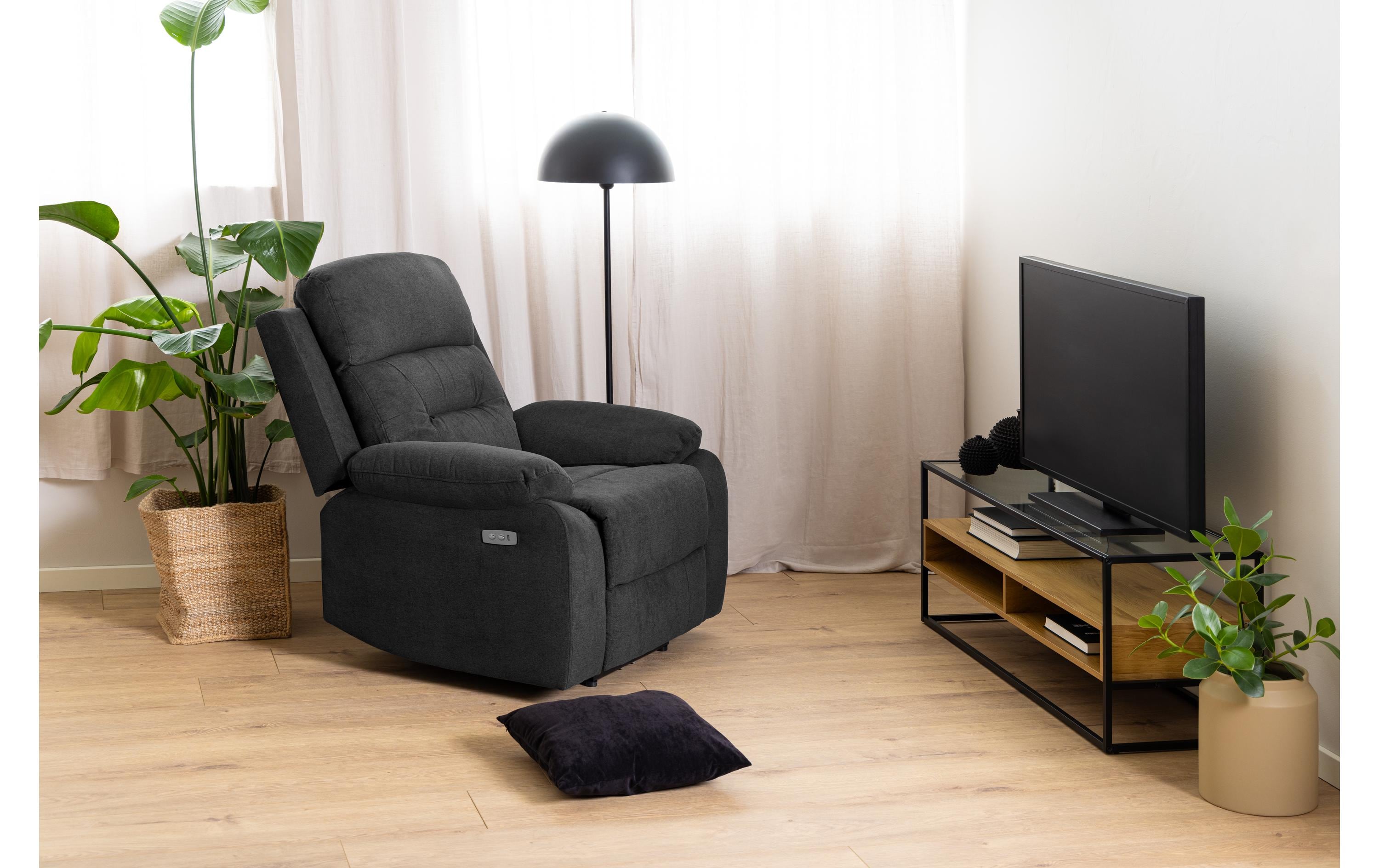 TV-Möbel Randolf 120 cm x 45 cm, Nature/Schwarz<br>TV-Tisch