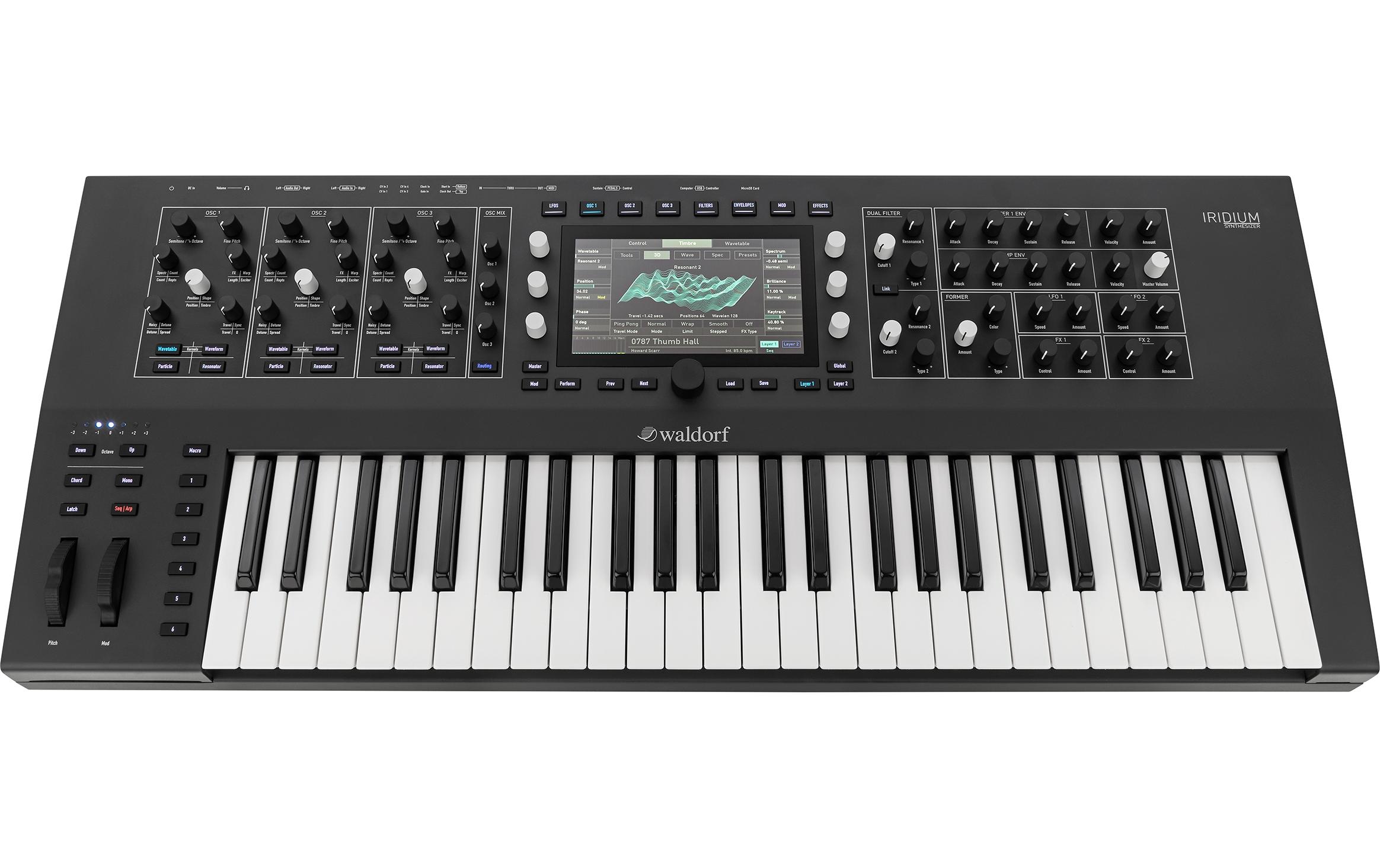 Synthesizer Iridium Keyboard<br>Digitaler Synthesizer mit 49-Tasten-Fatar-Tastatur und 5 verschiedenen Synthesemodellen