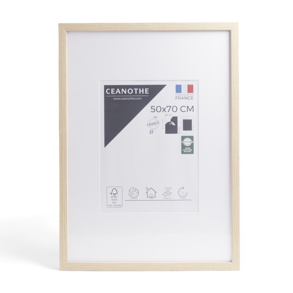Cadre Wild pour photo 50x70cm bois clair 53,6x2,3x73,6cm