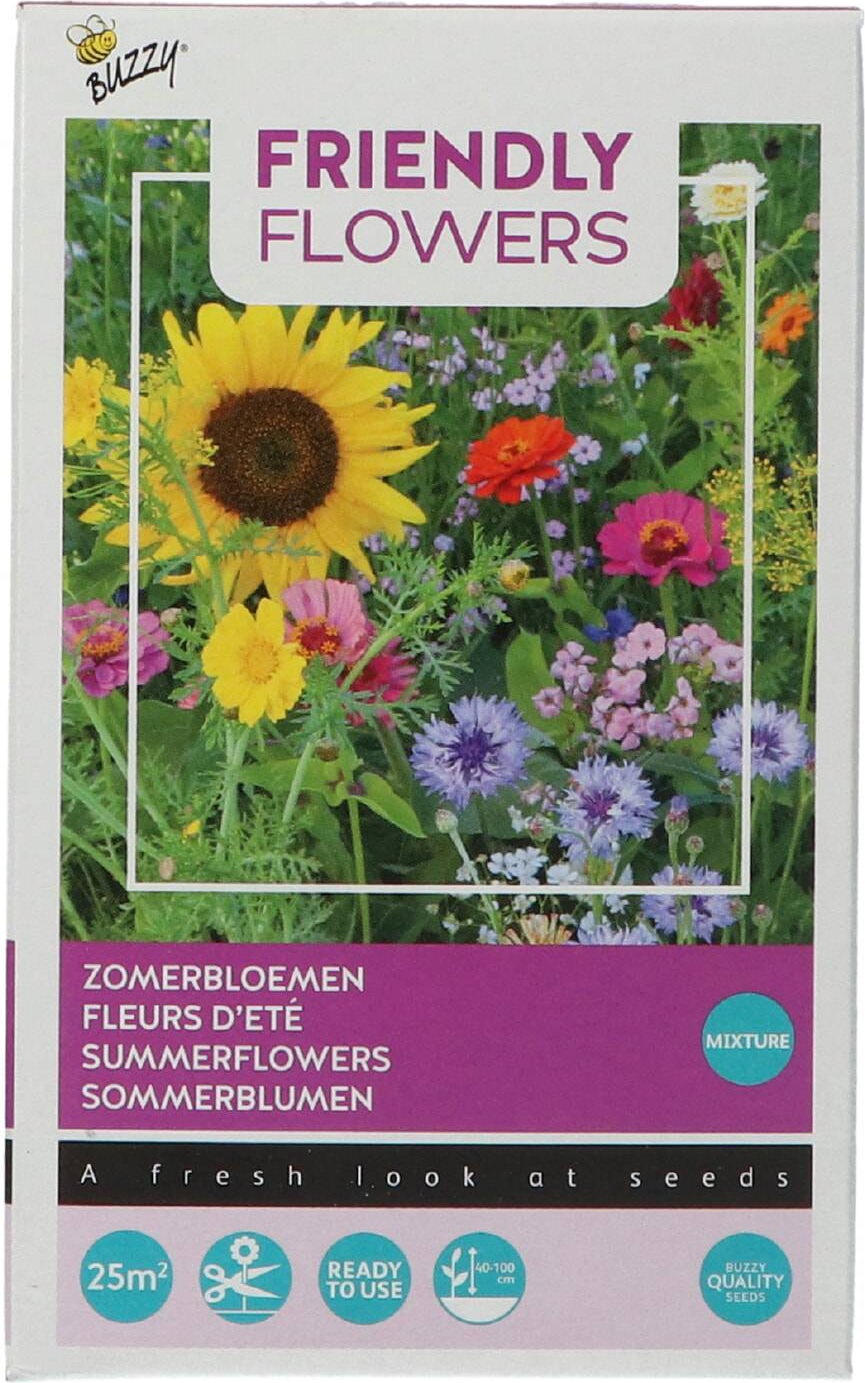 Buzzy bloemenzaad strooidoosje friendly flowers zomerbloemen 100 gr