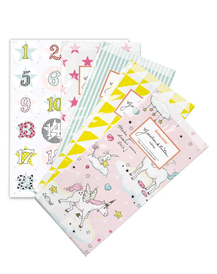 Adventskalender-Set EINHORN 5-teilig in bunt