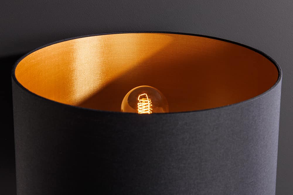 Handgefertigte Tischlampe ZEA 60cm schwarz natur runder Lampenschirm Seegras