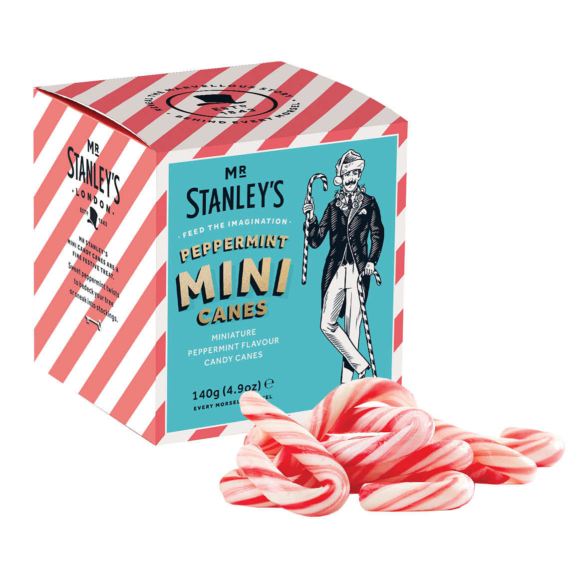 Mini cannes à sucre rouges et blanches à la menthe