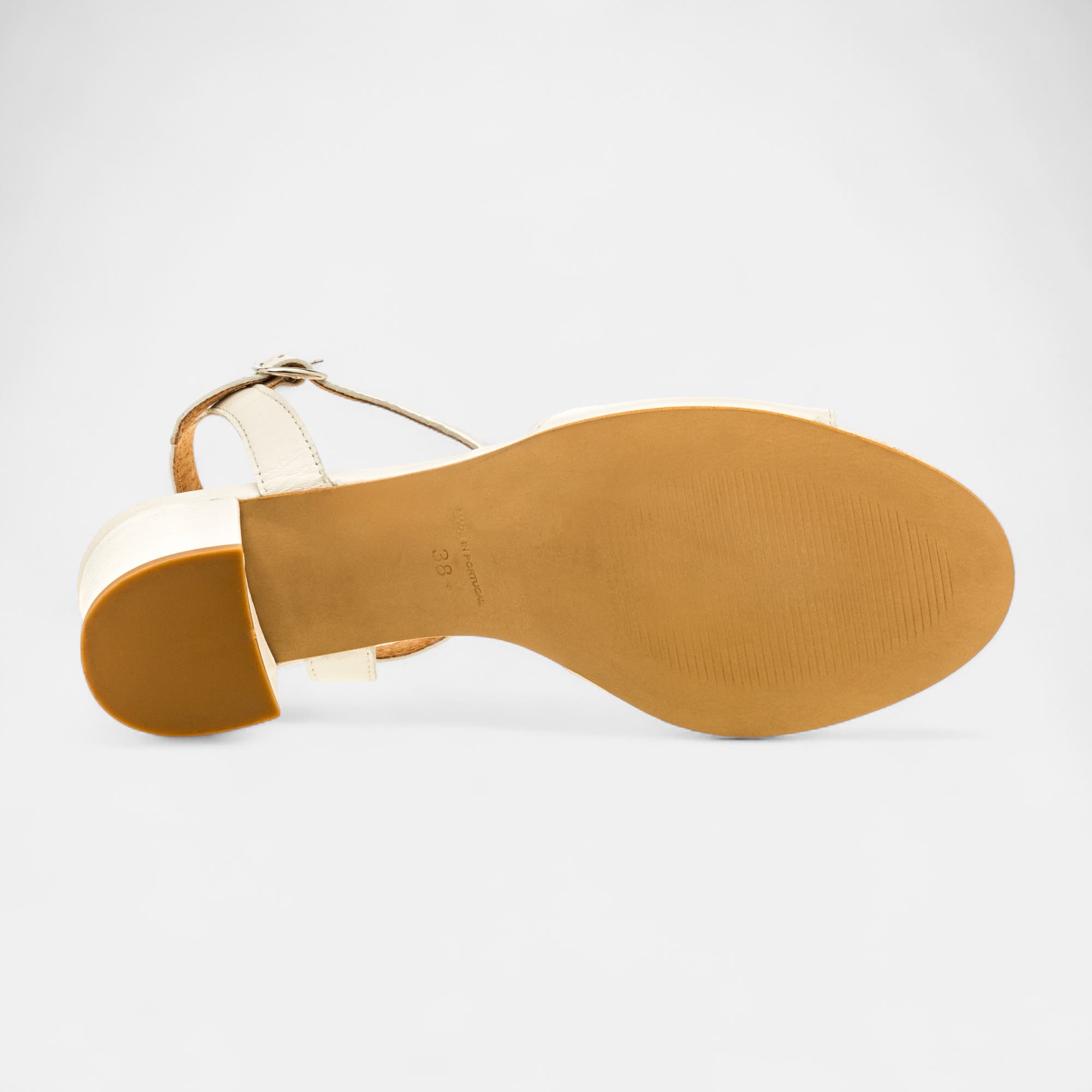 Nu-pieds à talon Femme en cuir blanc