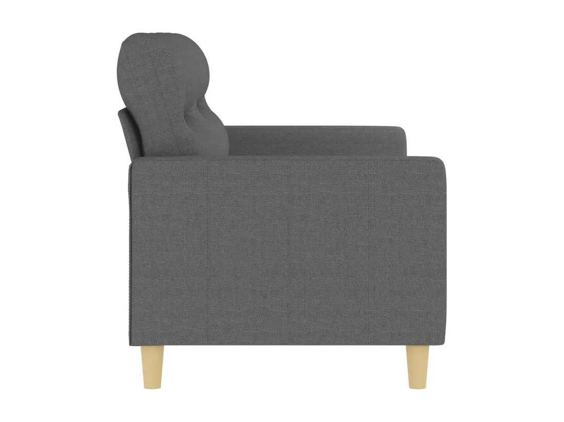 Canapé à 2 places Gris foncé 140 cm Tissu