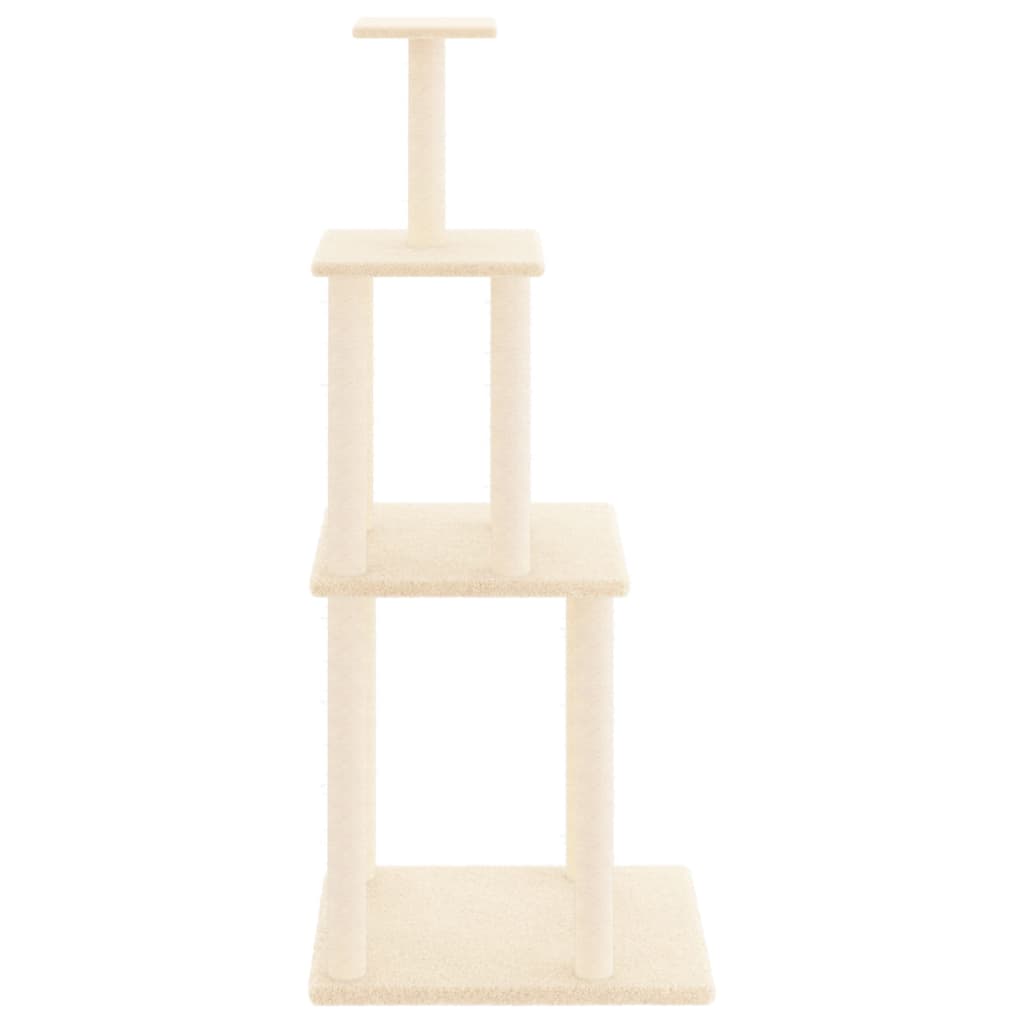 Arranhador para gatos vidaXL com postes de sisal cor creme