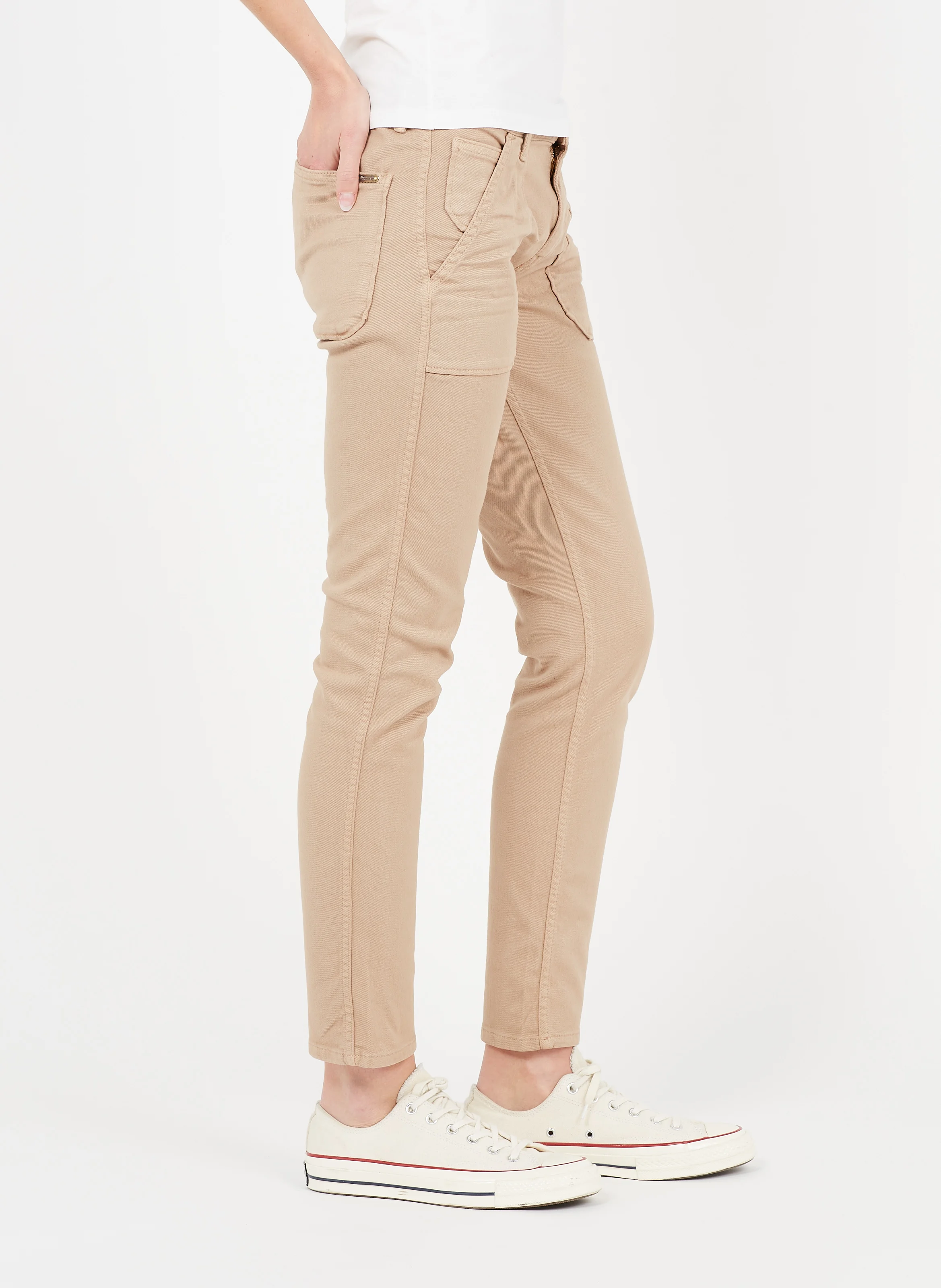 PIERCE - Jean slim en coton mélangé | Beige