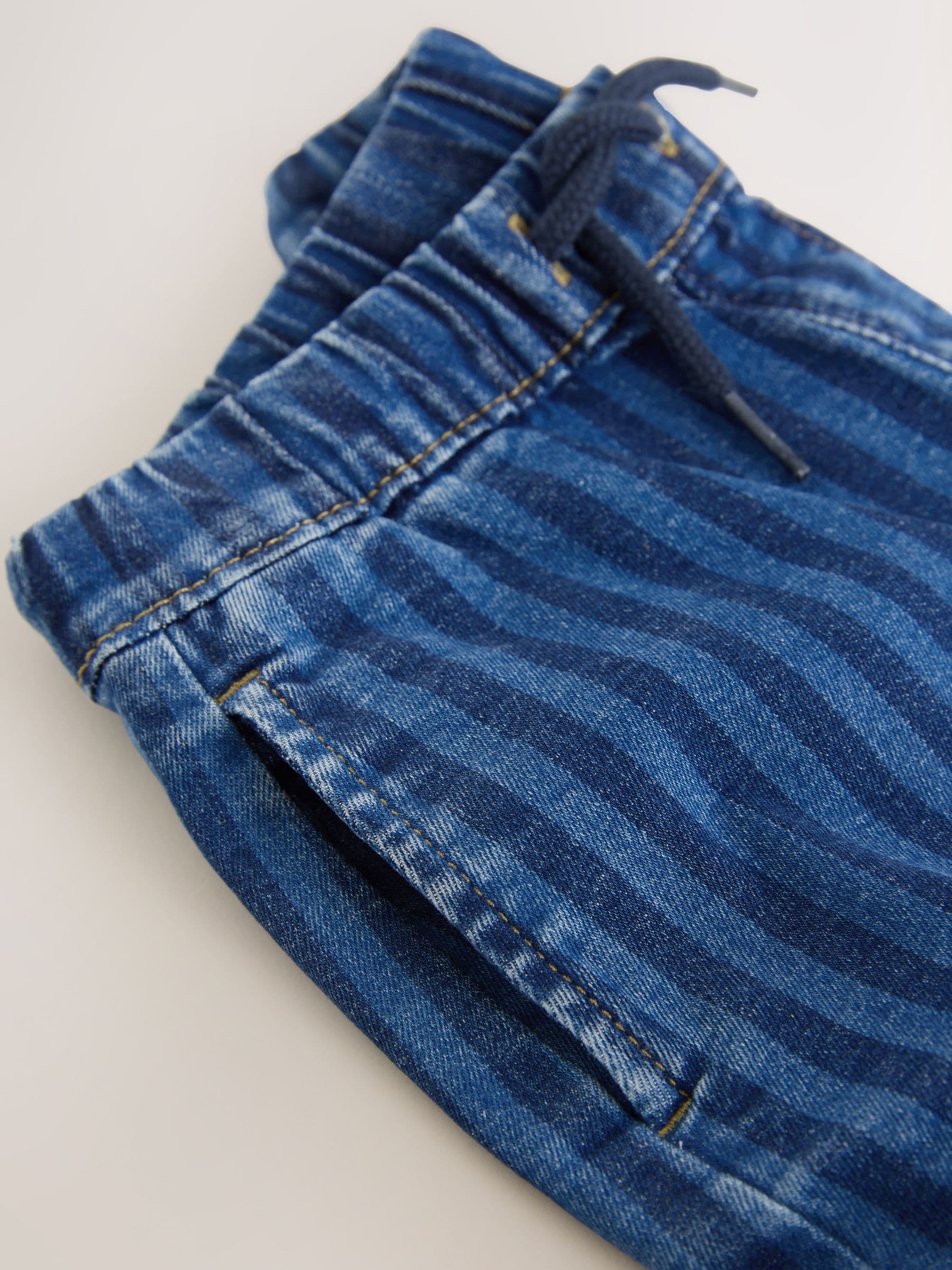 Donkerblauw gestreept - Gap Wijde jeans met elastische taille (3mnd -7jr)