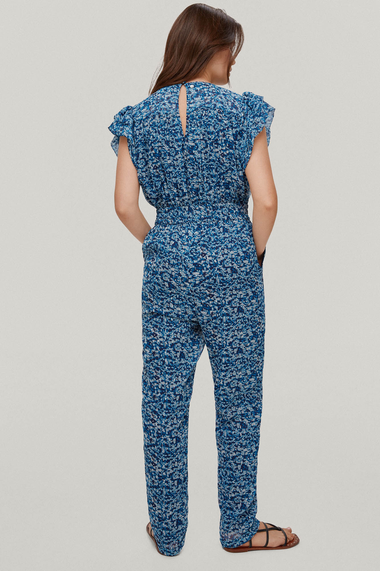 Macacão com estampa Lurex - Turquesa