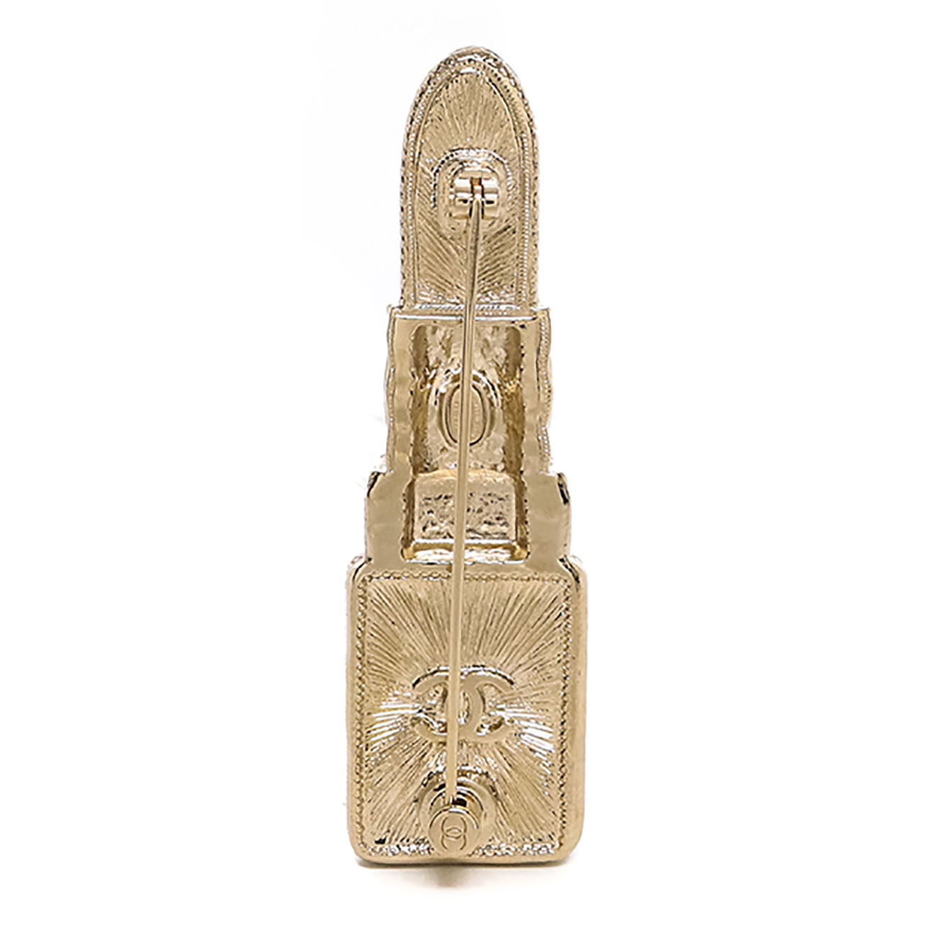 Chanel Broche Lipstick & Strass noire - Neuf sans étiquette