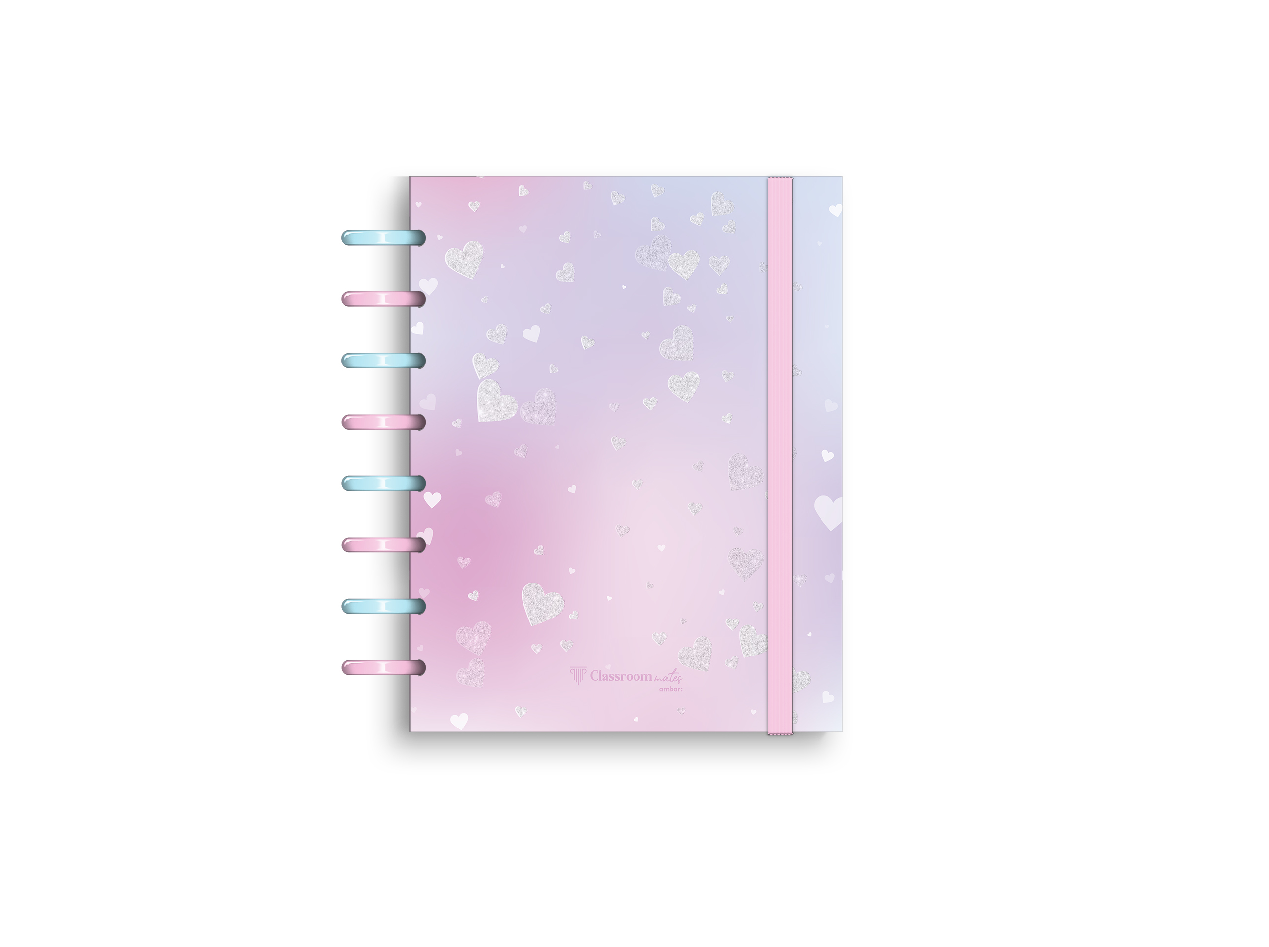 CADERNO ECOSMART A5 AMBAR HEARTS 100 FOLHAS 100G