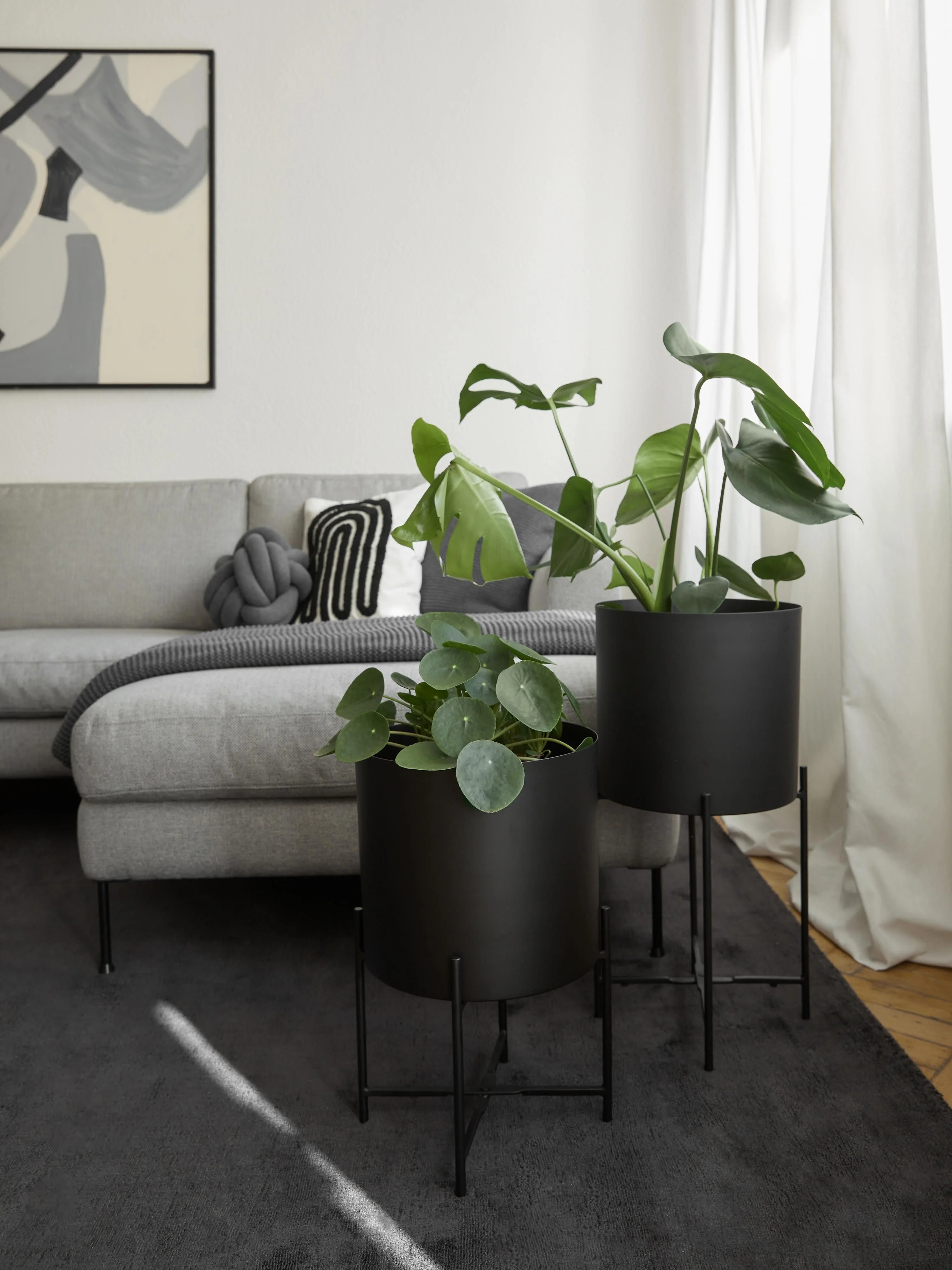 Plantenpotten Mina van metaal, set van 2