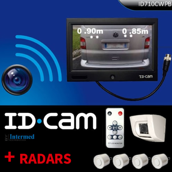 Caméra de recul IDCAM 710CWPB avec radars + écran 7 pouces
