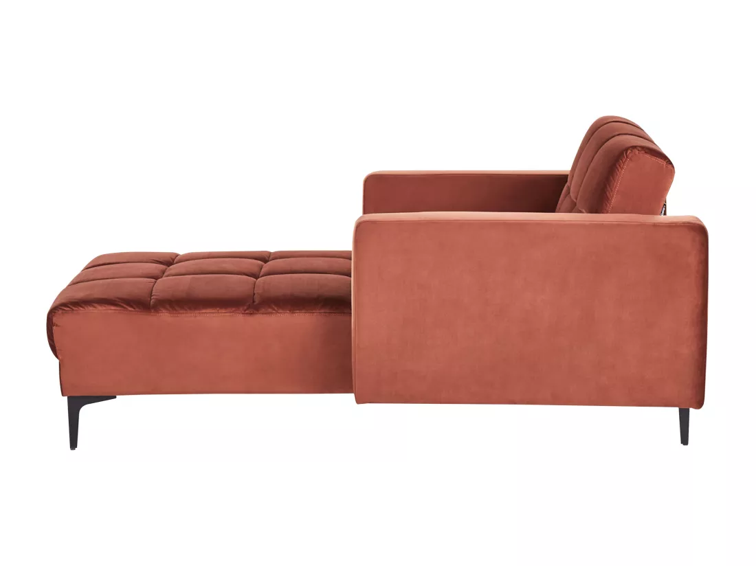 Chaise longue en velours rouge ALNES