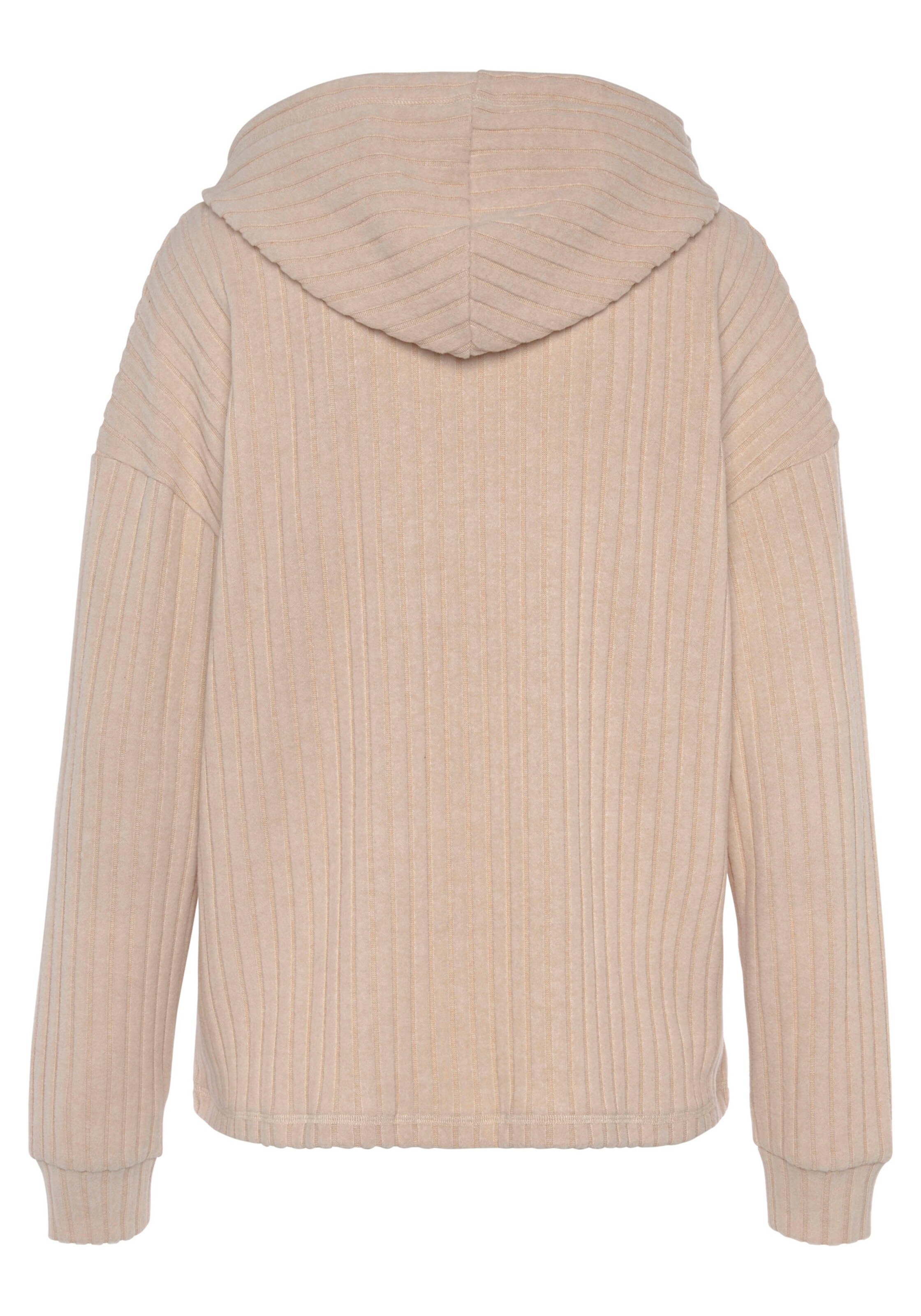 LASCANA Hoodie in sand-meliert