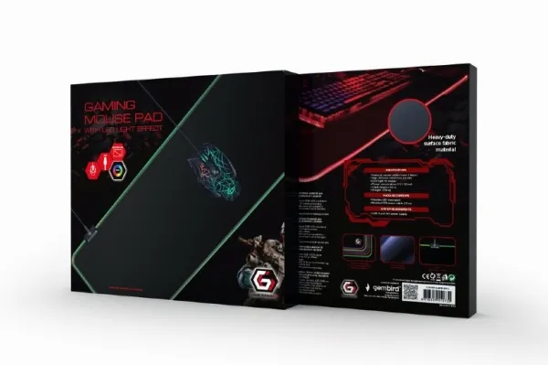 Gembird MP-GAMELED-L Gaming musemåtte med LED lyseffekt, størrelse L (30cm x 80cm)