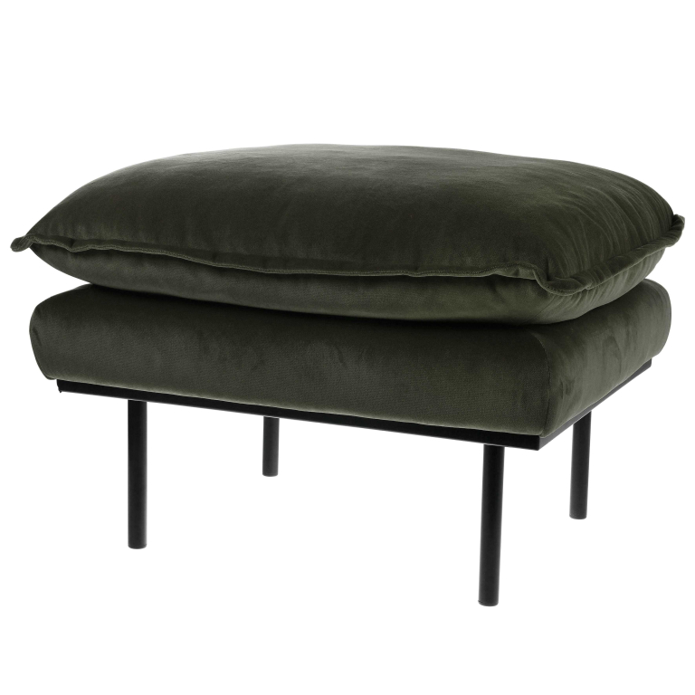 HKliving Retro hocker royal velvet, green
