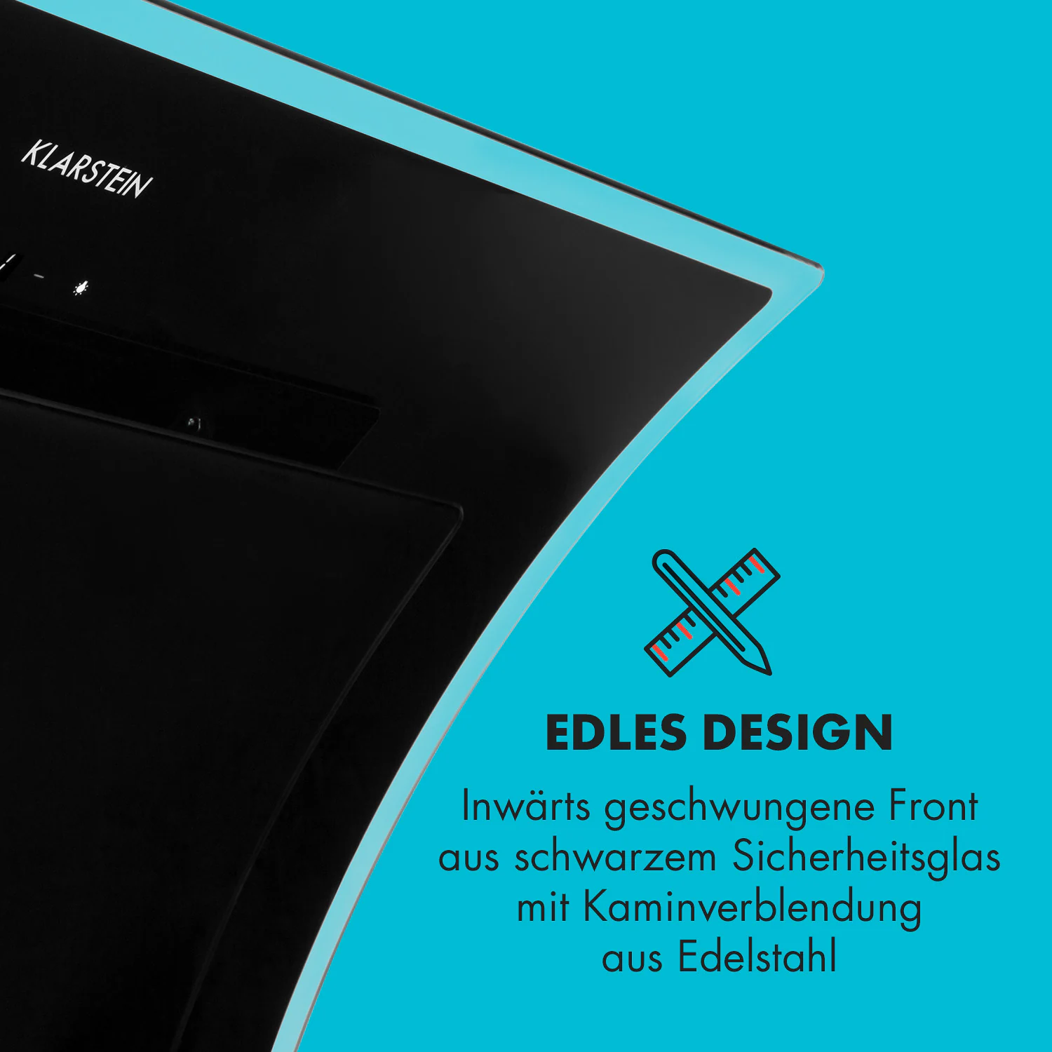 Sabia 90 Dunstabzugshaube 90cm 600m³/h LEDs 3 Leistungsstufen schwarz Schwarz