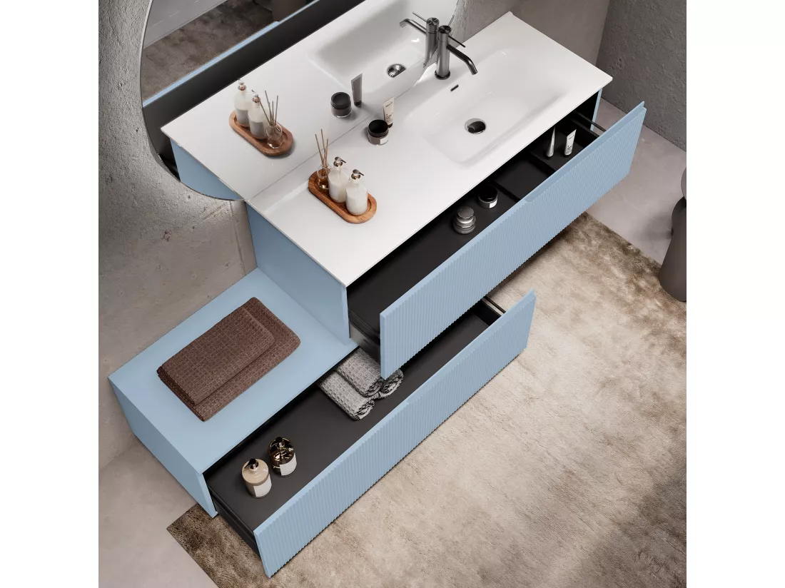 Composition vasque droite 4 pieces VENERE blue ciel tiffany