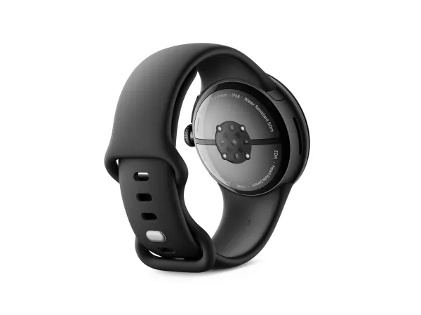 [OUTLET] - Google Pixel Watch 3 - 41 mm - matsort aluminium - smart ur med aktivt bånd - fluoroelastomer - obsidian - båndstørrelse: L - 32 GB - Bluetooth, Wi-Fi 6, NFC, UWB - 31 g
