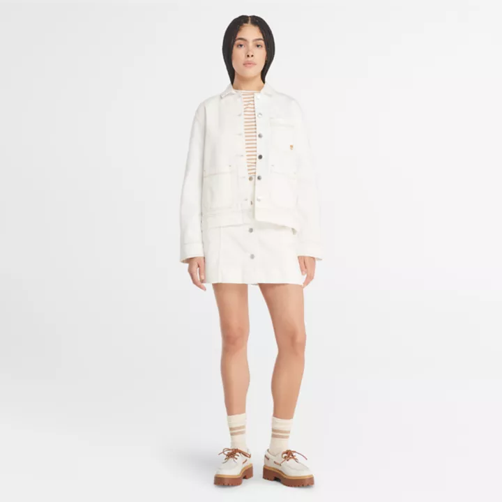 Veste Kempshire Chore en denim avec technologie Refibra pour femme en blanc