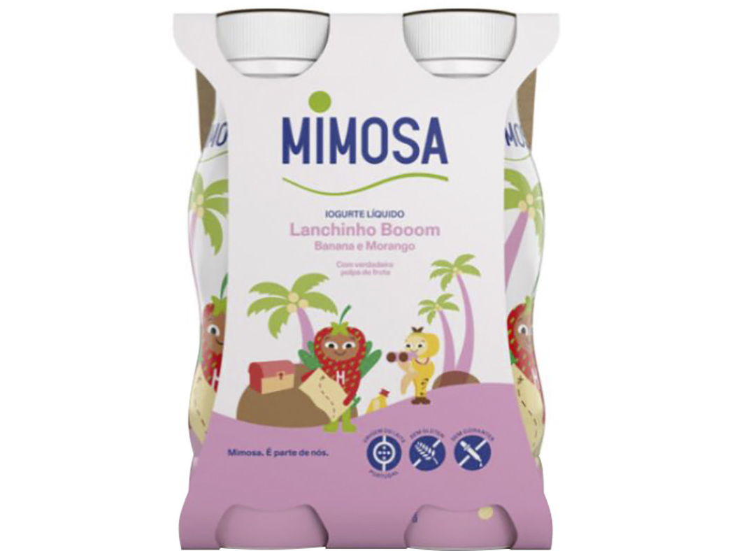 IOGURTE LIQUIDO MIMOSA BANANA / MORANGO 4X151 ML