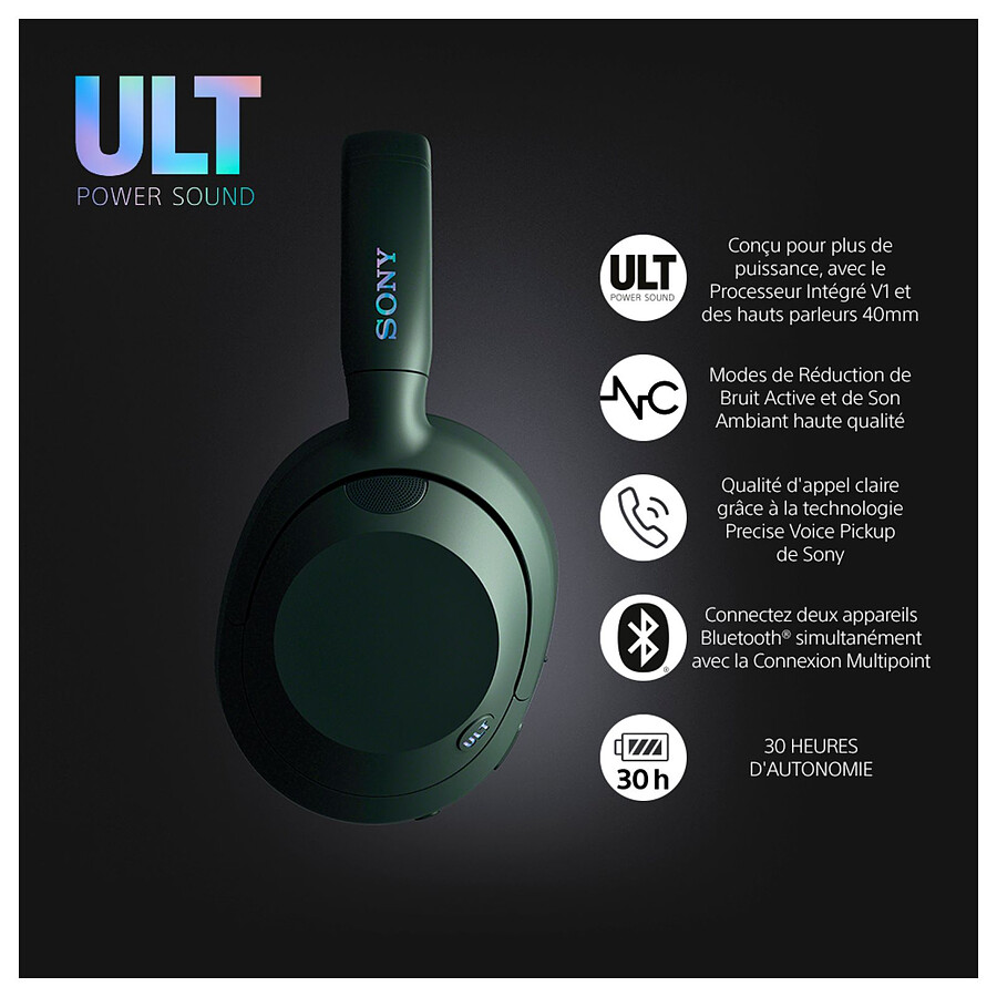 Sony ULT WEAR Gris vert - Casque sans fil