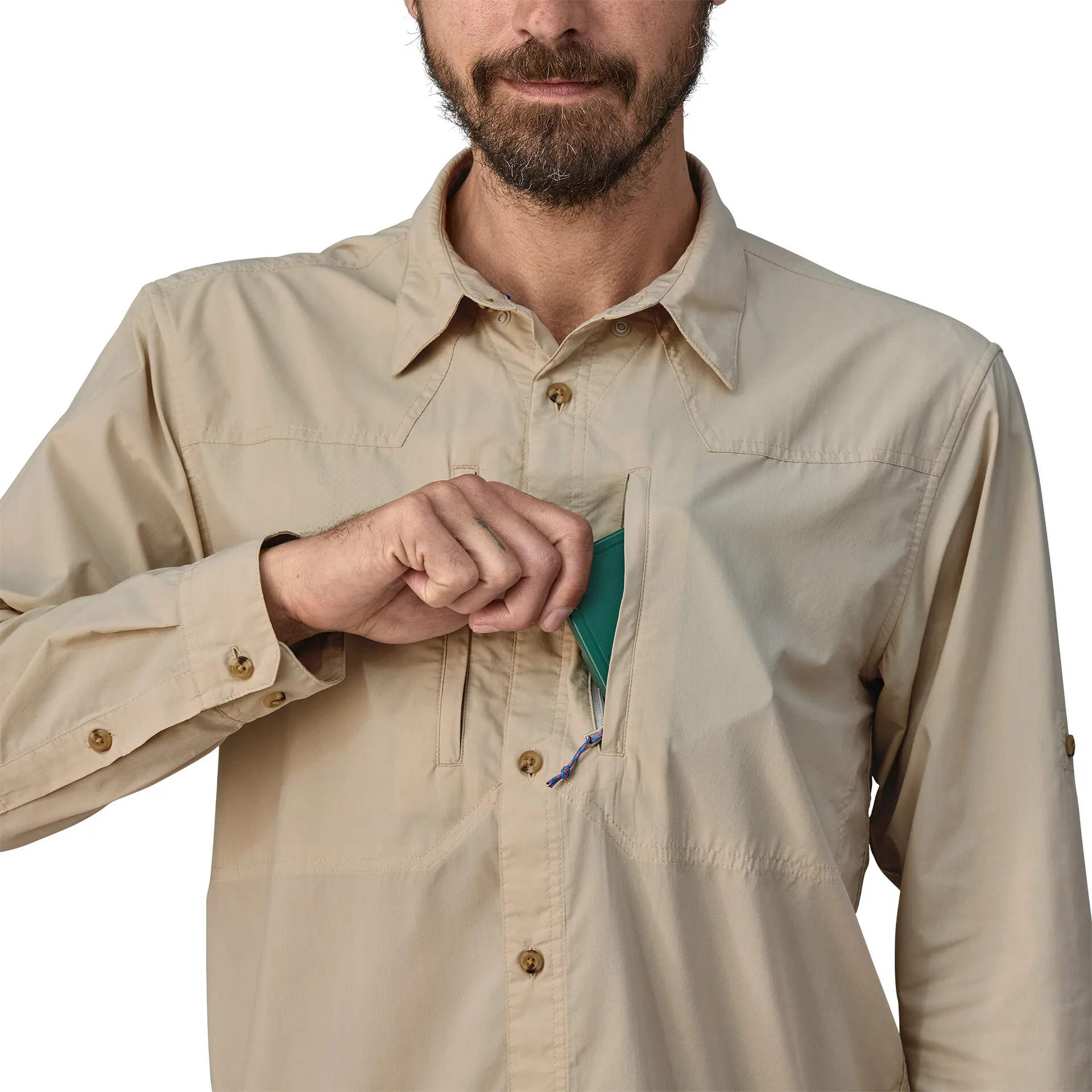 Patagonia M's L/S Sun Stretch Shirt Pumice