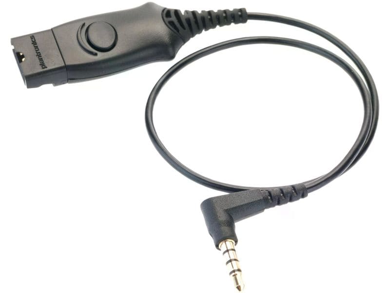 HP Poly MO300-iPhone 4S Kabel 3.5 mm Klinke - QD 0.3 m Adapterkabel mit QD-Stecker für Anschluss von Headsets der H-Serie für iPhone 4S