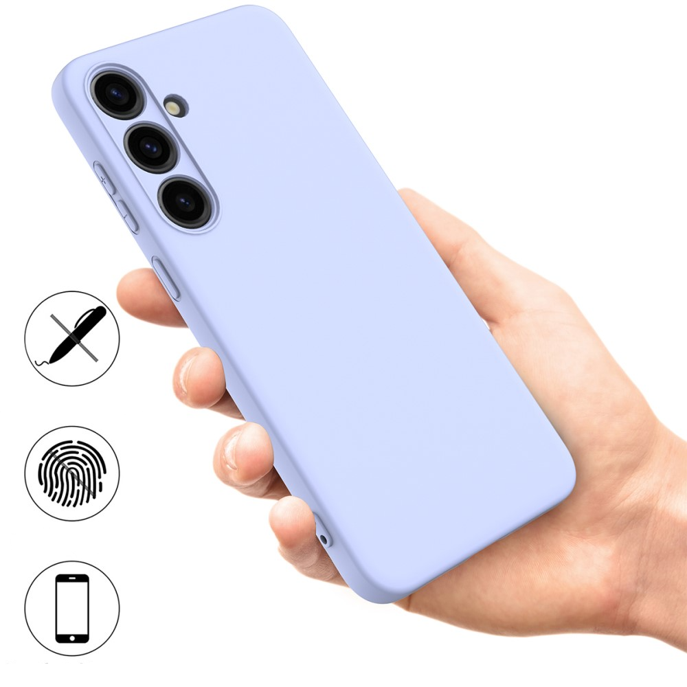 Samsung Galaxy S24  Plus Silikon Case Hülle mit Kameraschutz   Trageschlaufe - Lila