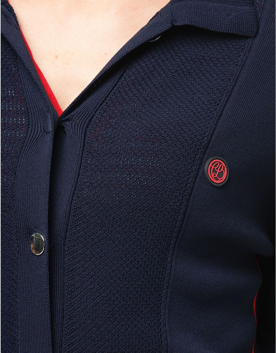 Gilet marine détail rouge