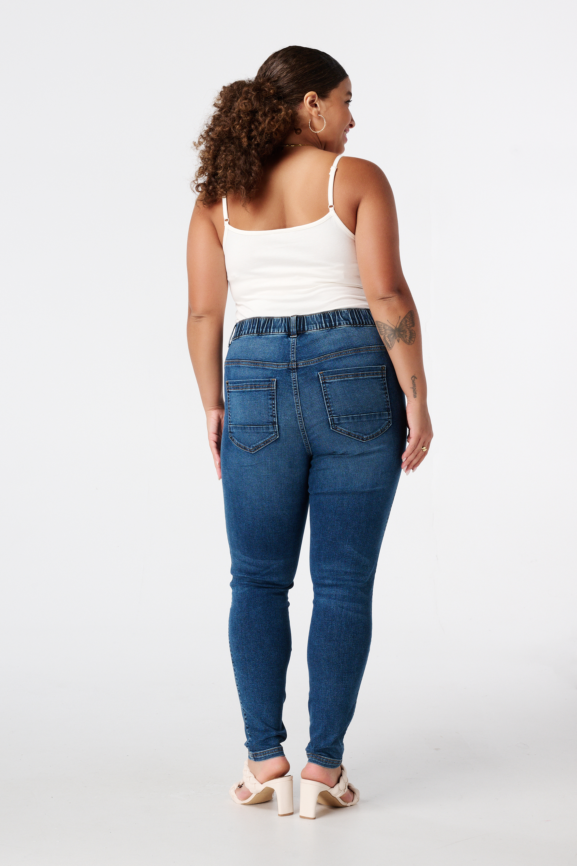 Tregging met denim look Dark Denim