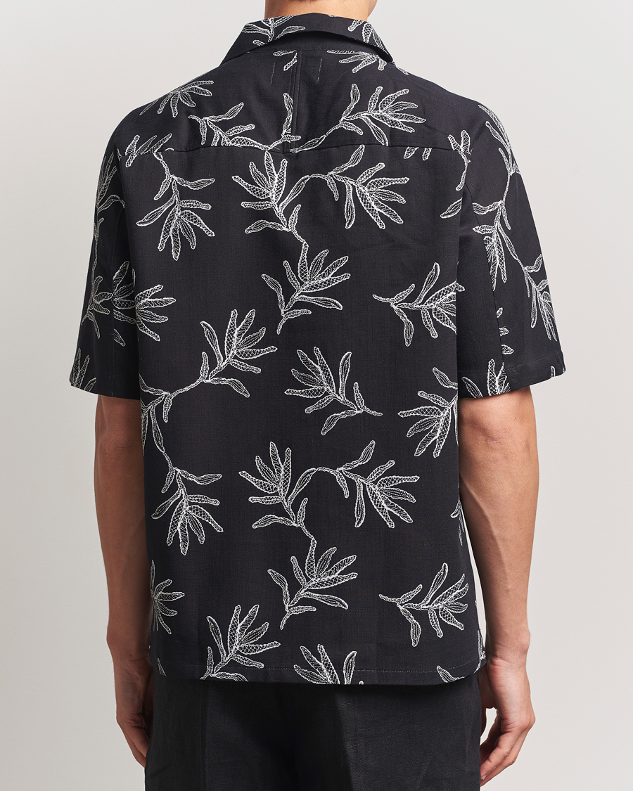 NN07 Ole Printed Cotton/Lyocell Resort Shirt Black