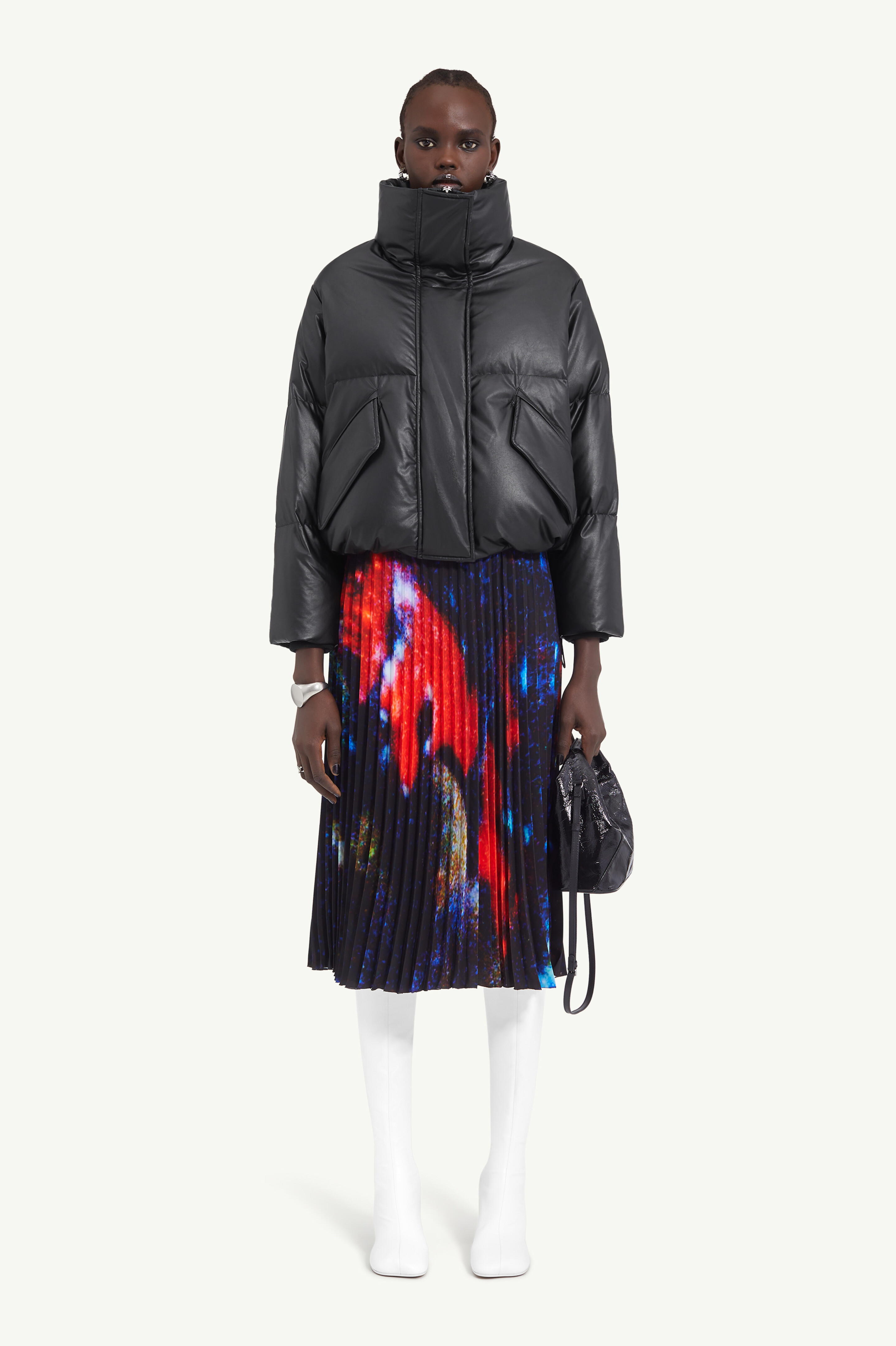 Doudoune en cuir léger pour femme