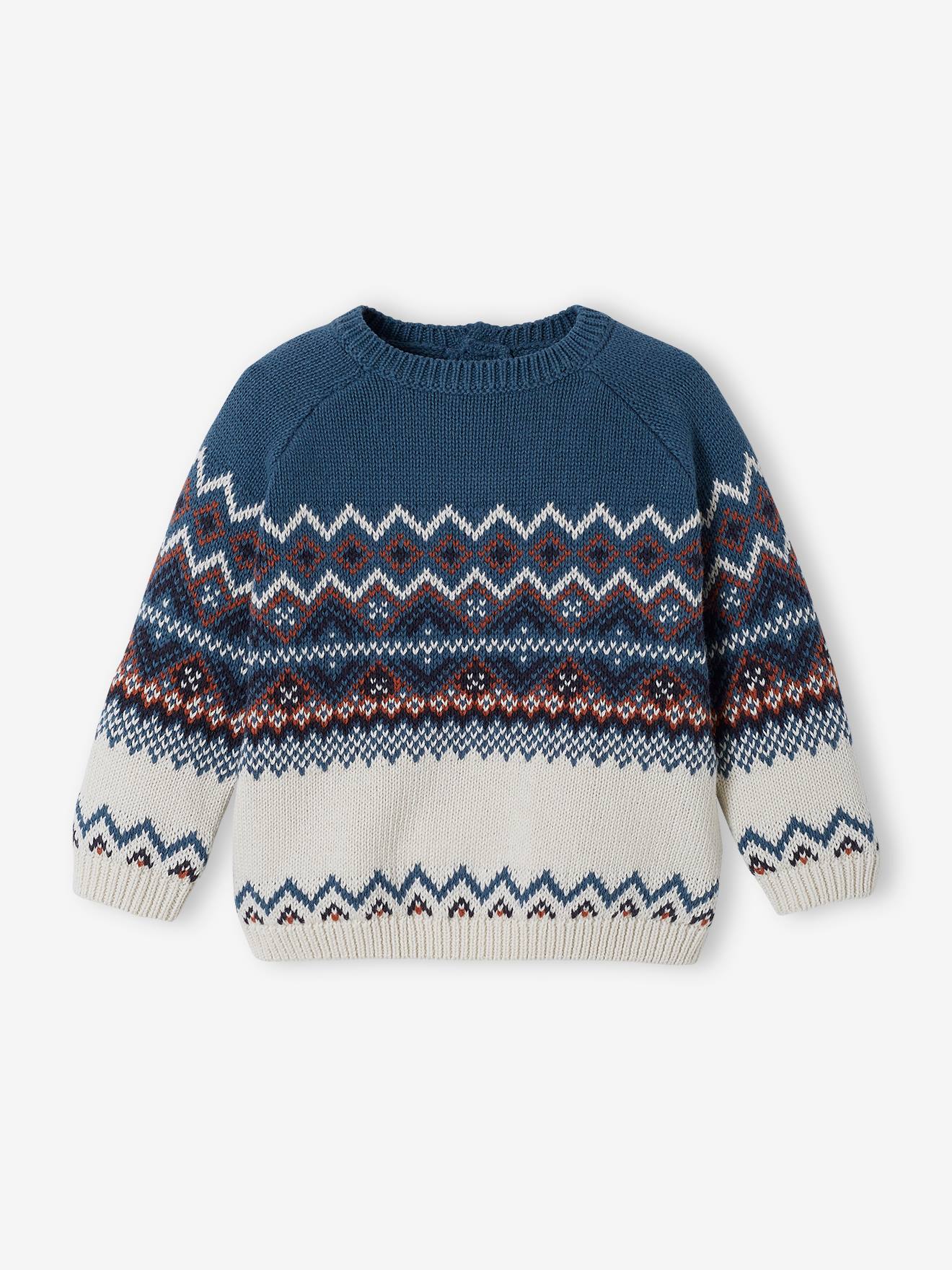 Suéter de bebê em jacquard cor canela