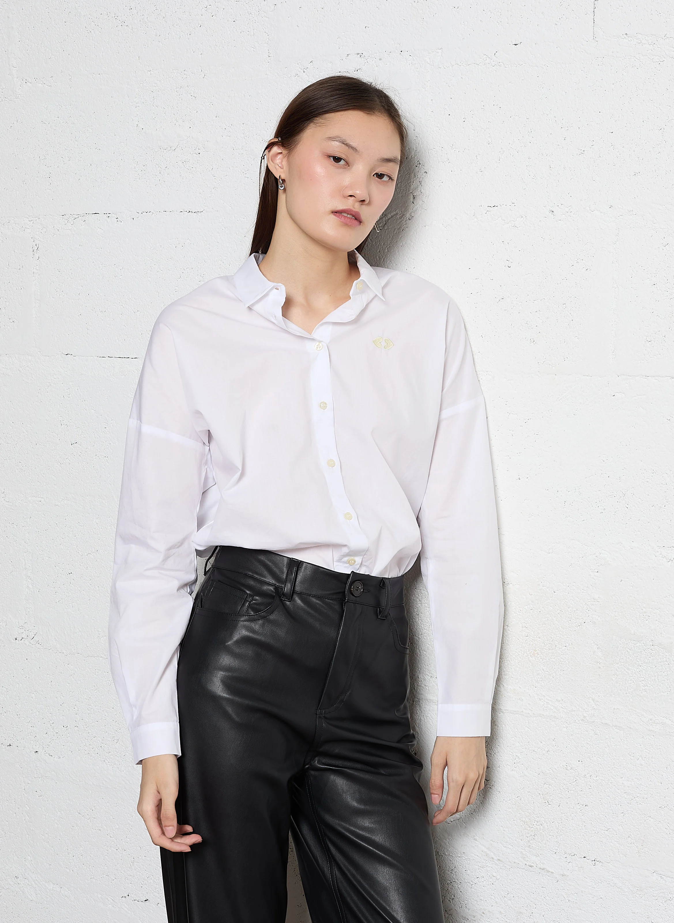 Chemise col classique en coton | Blanc
