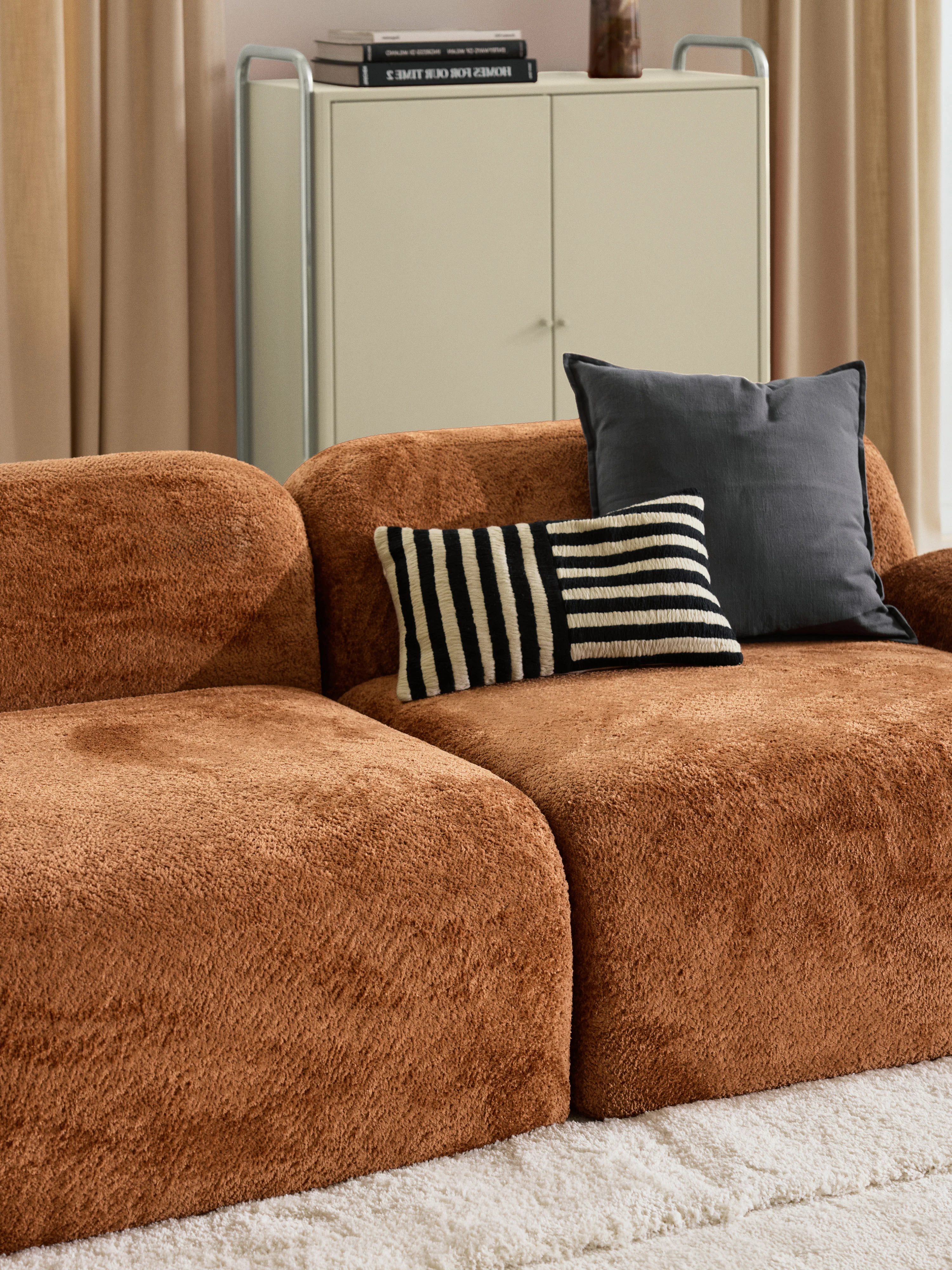 Modulaire teddy bouclé chaise Wolke (3-zits)