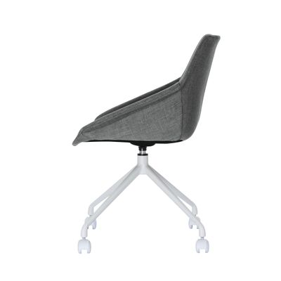 Lot de 2 chaises LUGE - pieds blancs sur roulettes - anthracite